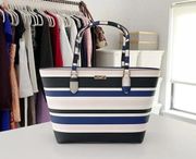 Kate Spade Laurel Way Small Dally Tote Handbag in Printed Cruise Stripe NWT $299