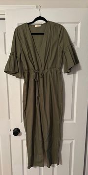 Green Linen Jumpsuit