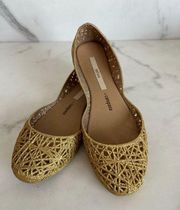 MELISSA x Campana Papel Gold Glitter Flats Sz US 5