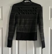 Bailey/44 Women’s Black & Grey Cutout Sweater