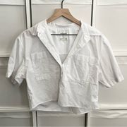 Abercrombie & Fitch White Short Sleeve Crop Shirt