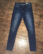 Bridge by Gly dark wash distressed high rise ankle skinny size 26 jeans