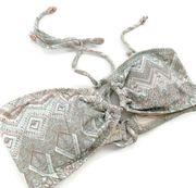 Eberjey Surf Spray Cora Key Hole Bandeau Bikini Tie Top Sz L NWT