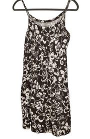 Brown & White Sonoma Floral Dress Women’s Size Medium Soft Lightweight Design!