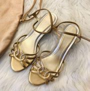 Hush Puppies soft style strappy heels gold size 10