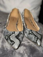 Snakeskin Classic Pointed Ballerina Flats Shoes