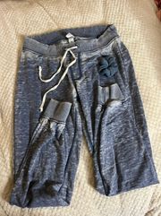 Medium  Thin Blue Sweat Pants With Matching Hair Tie