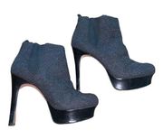 Vince Camuto  Gray Wool Stiletto Ankle Booties 10