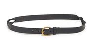 NEW FRYE Black D-Ring Twisted Stud Leather Belt size large