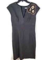 Los Angeles Cap Sleeve Deep V-Neck Dress w/ Embroidered Design 8