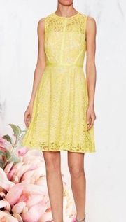 Yellow Lace Midi Dress SZ 8