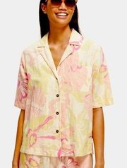 NWT Scotch & Soda Printed Camp Shirt Color Vondefeld Blossom. Size 38 or US Med