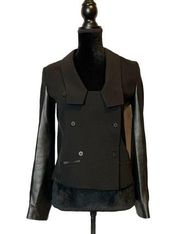 Diane von Furstenberg Saskia Leather Panel Jacket