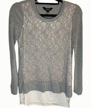 Simply Vera Wang Small Sweater With Longer Tunic Style Lace