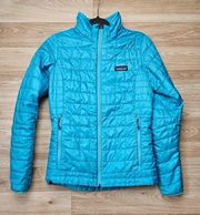 Teal Nano Puff Lightweight Spring Outdoor Jacket Women’s XS