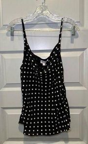 NWT Escape by Blu Pepper Black/White Polka Dot Cami Tank size L