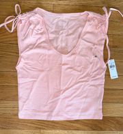 Outfitters Ruched Sleeve Crop Top