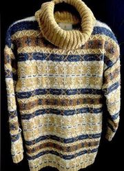 Vintage 90’s Express Tricot Turtleneck Sweater Wool Angora Blend Medium