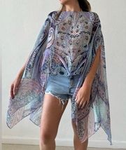 One size fits all chiffon poncho