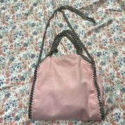 Stella McCartney Falabella suede bag with chain pink color bohemian luxurious