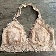 Aerie Halter Bralette with Removable Pads -Tan/Nude