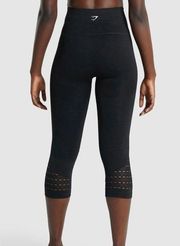 Gymshark Energy Seamless Cropped Leggings - Black - S