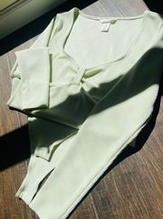 Long Sleeve Powder Green Bodysuit