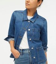 J. Crew Denim Oversize Chore Jean Utility Jacket with Pockets Size XXS