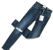 NWT FRAME Le Skinny de Jeanne in Jolie Destroyed Knee Stretch Jeans 25 $245
