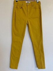 JustFab Women’s Size 29 Yellow Mid Rise Stretch Denim Skinny Jeans