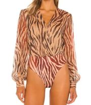 Sand Aine Bodysuit Top In Camel size xs