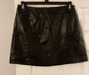 Cupcakes and Cashmere Soft Leather Lined Mini Skirt in black color