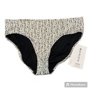 Athleta White/Black Clean Full Bikini Bottom - Large