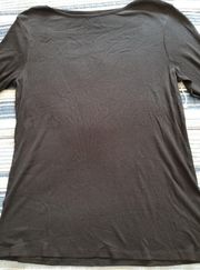 CASLON Nordstrom Black Boat Neck 3/4 Sleeve Tunic T-Shirt Top Womens Size 2X