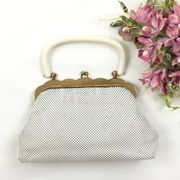 Vintage Ivory White Mesh Whiting & Davis Clutch