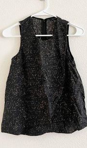 AX Armani Exchange Black White Peach Splatter Crackle Print Tank Top Size XS