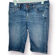 Apt 9 Bermuda Jean Shorts Longer Length Medium Blue Denim 2