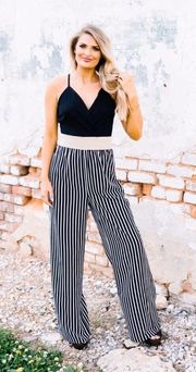 Black Striped Jumpsuit