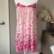 Oscar De La Renta Pink Rose Petal Print Slip Dress