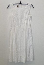 Anne Klein Lightweight Cotton Sleeveless Midi Dress Chevron Pattern EUC Sz 6