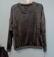 Room Service Velour Long Sleeve Crew Neck Sweatshirt Size Large