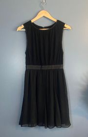 Bateau Neckline Black Mini Dress