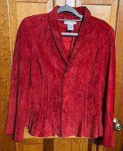 Newport News Red Suede Fitted Jacket SIZE 14