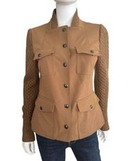 W By Worth Women's Brown cardigan jacket long knitted sleeve Size 4