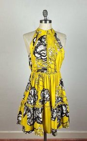 Jaase Yellow Floral Halter Dress