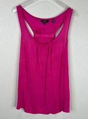 Ted Baker Womens Skylon Vest Tank Top Size 4 Pink Gathered Racerback Scoop Neck