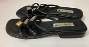 Brighton Black Leather Love Sandal Size 8