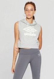 Women sleeveless hooded crop top Small