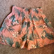 Lotus And  Flowy Tropical Shorts