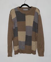 Plaid Sweater XL Brown